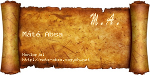 Máté Absa névjegykártya